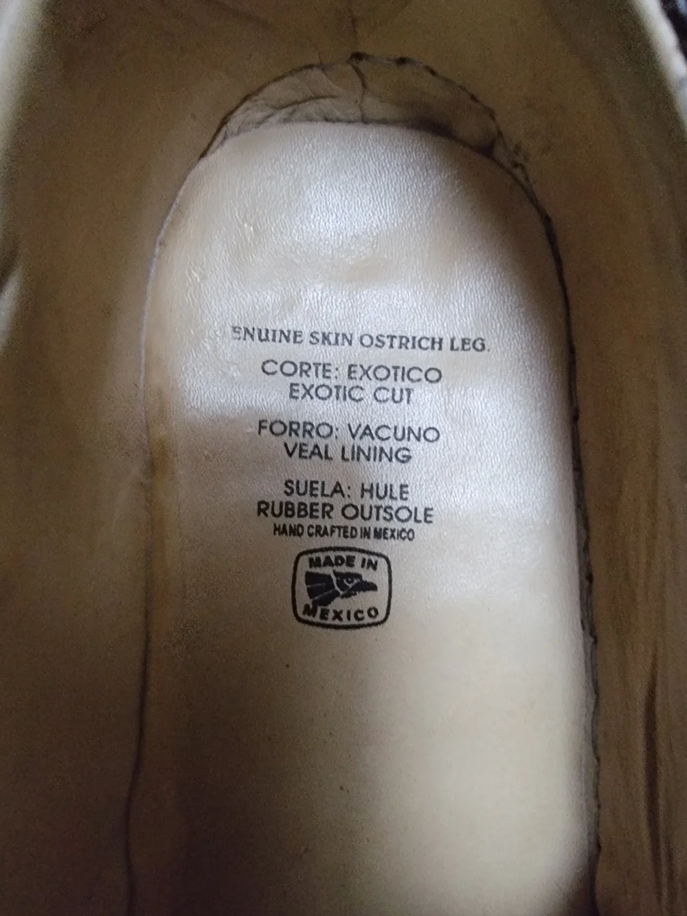 Men's Ostrich Skin Loafers With Veal Inner Lining